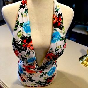 Cupshe floral halter one-piece swimsuit